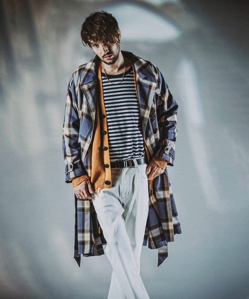 NO ID.（ノーアイディ）の「【NO ID.】Border U-Neck Long T-Shirt / ボーダー Uネック ロンT（Tシャツ/カットソー・メンズ・ブラック/ネイビー/グレー・1/2）」の10枚目の写真