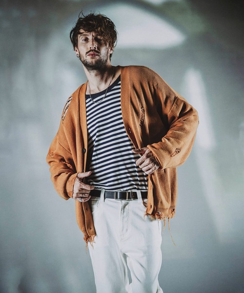 NO ID.（ノーアイディ）の「【NO ID.】Border U-Neck Long T-Shirt / ボーダー Uネック ロンT（Tシャツ/カットソー・メンズ・ブラック/ネイビー/グレー・1/2）」の12枚目の写真