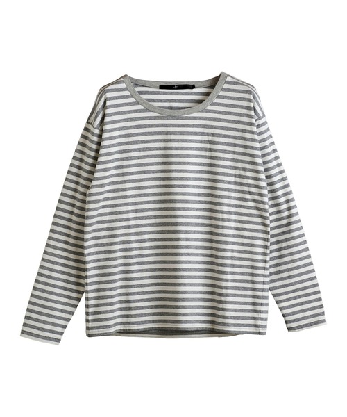 NO ID.（ノーアイディ）の「【NO ID.】Border U-Neck Long T-Shirt / ボーダー Uネック ロンT（Tシャツ/カットソー・メンズ・ブラック/ネイビー/グレー・1/2）」の20枚目の写真