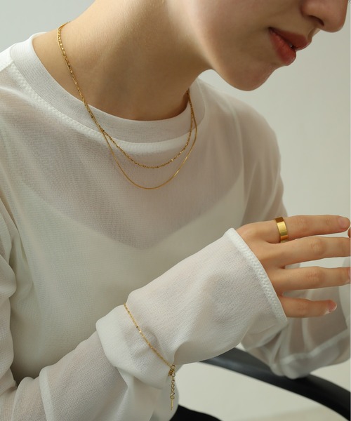 ORLEAN（オルレアン）の「【ORLEAN】 ２連華奢チェーンネックレス サージカルステンレス（ネックレス・レディース・ゴールド/シルバー・フリー）」の8枚目の写真