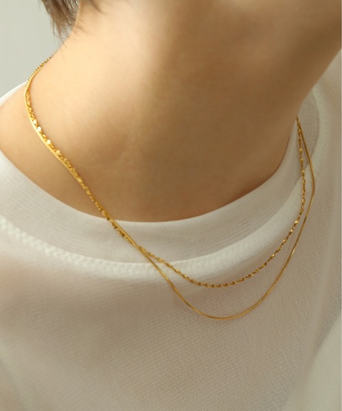 ORLEAN（オルレアン）の「【ORLEAN】 ２連華奢チェーンネックレス サージカルステンレス（ネックレス・レディース・ゴールド/シルバー・フリー）」の9枚目の写真
