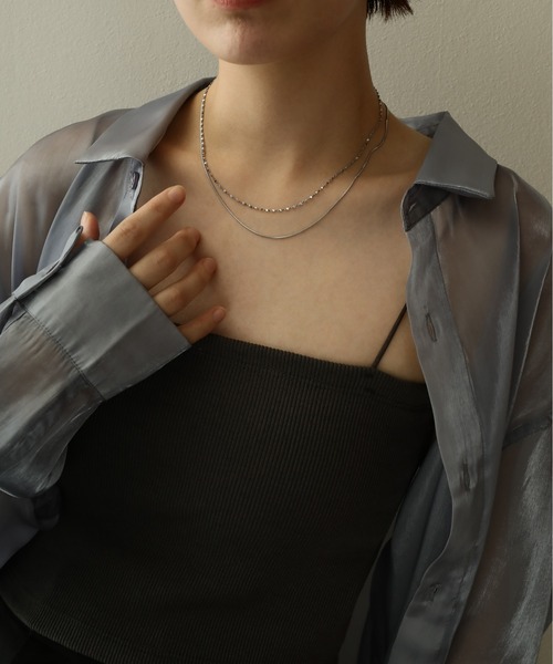 ORLEAN（オルレアン）の「【ORLEAN】 ２連華奢チェーンネックレス サージカルステンレス（ネックレス・レディース・ゴールド/シルバー・フリー）」の4枚目の写真