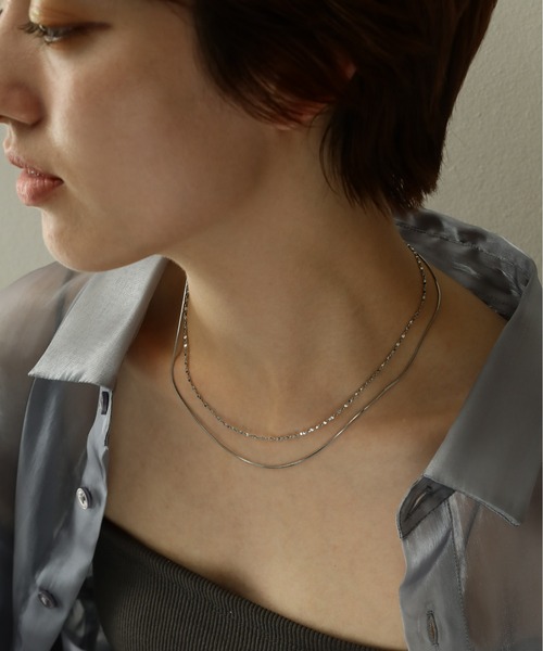 ORLEAN（オルレアン）の「【ORLEAN】 ２連華奢チェーンネックレス サージカルステンレス（ネックレス・レディース・ゴールド/シルバー・フリー）」の5枚目の写真