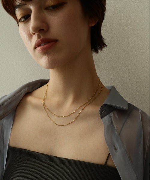 ORLEAN（オルレアン）の「【ORLEAN】 ２連華奢チェーンネックレス サージカルステンレス（ネックレス・レディース・ゴールド/シルバー・フリー）」の6枚目の写真