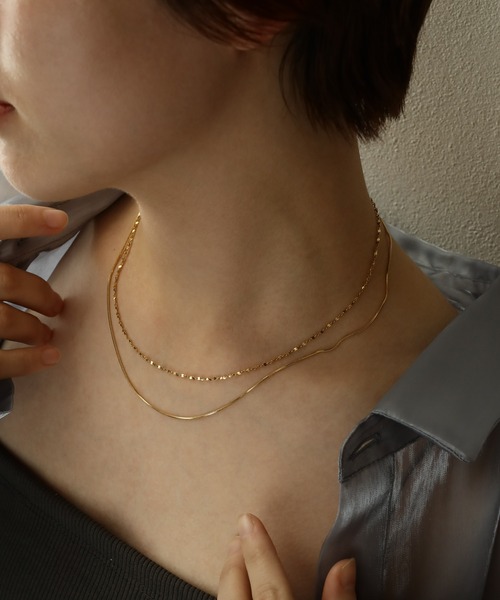 ORLEAN（オルレアン）の「【ORLEAN】 ２連華奢チェーンネックレス サージカルステンレス（ネックレス・レディース・ゴールド/シルバー・フリー）」の7枚目の写真