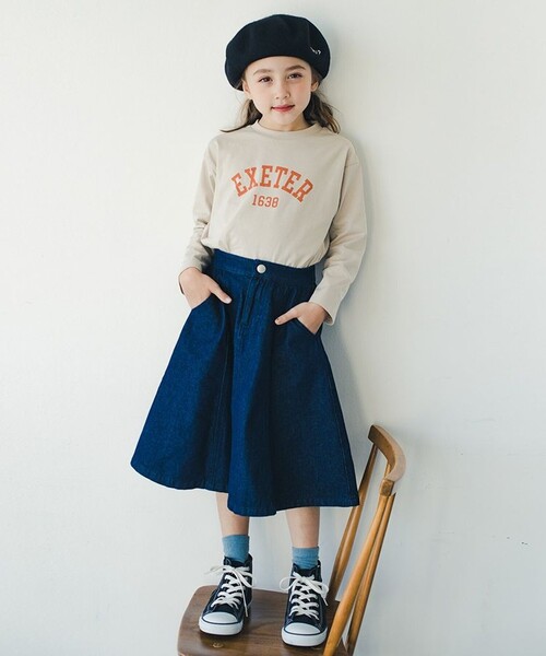 EDWIN（エドウィン）の「【Ou? by EDWIN】デニムフレアスカート（デニムスカート・キッズ・ネイビー・110/150/100/140/120/130）」の5枚目の写真