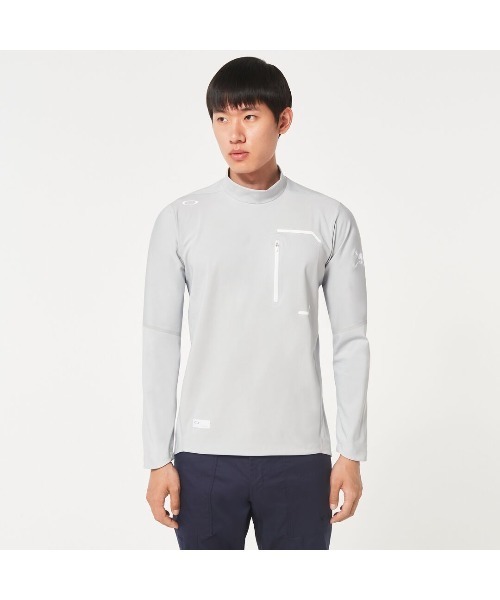 [オークリー] Polo Shirt SKULL SYNCHRONISM MOCK SHIRT 2.0 COOL GRAY 2 Mサイズ相当 OAKLEY（オークリー）の「オークリー SKULL SYNCHRONISM LS MOCK SHIRT