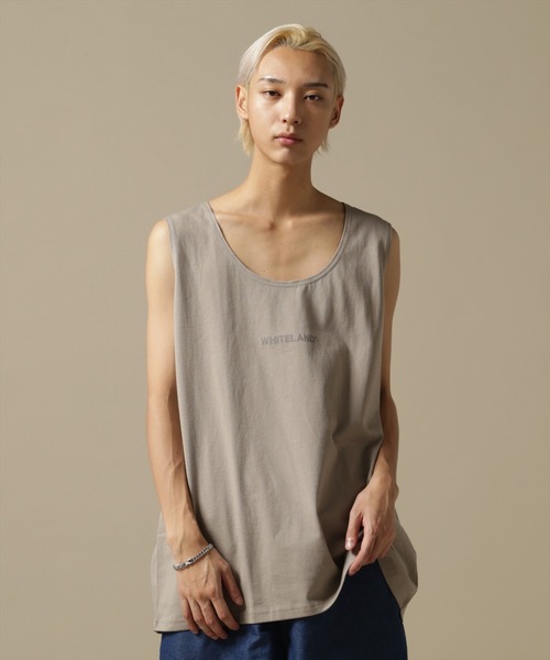 WHITELAND（ホワイトランド）の「【WEB&DEPOT限定】WHITELAND/ホワイトランド/OWL/LOGO TT/オーバーサイズ タンクトップ（タンクトップ・メンズ・ブラック/カーキ/ホワイト・F）」の3枚目の写真
