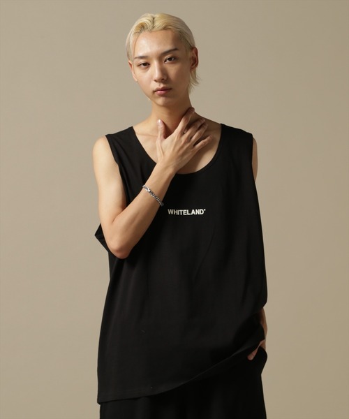 WHITELAND（ホワイトランド）の「【WEB&DEPOT限定】WHITELAND/ホワイトランド/OWL/LOGO TT/オーバーサイズ タンクトップ（タンクトップ・メンズ・ブラック/カーキ/ホワイト・F）」の2枚目の写真