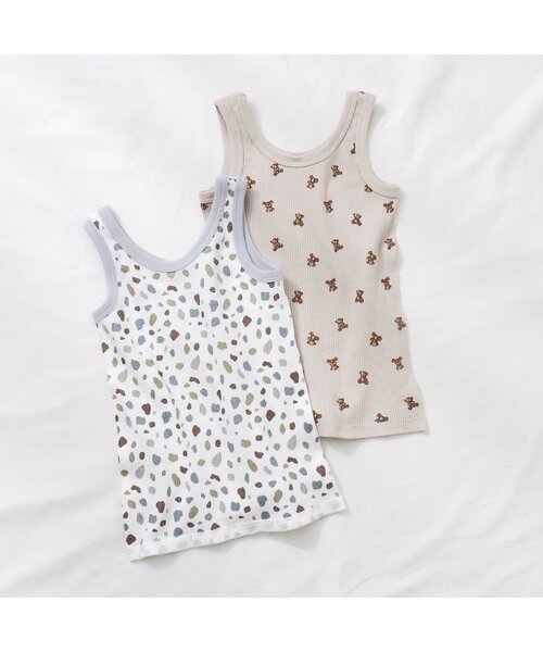 apres les cours（アプレレクール）の「BOYSワッフルタンクトップ（タンクトップ・キッズ・アイボリー/ベージュ・80/90/100/110/120/130）」の3枚目の写真