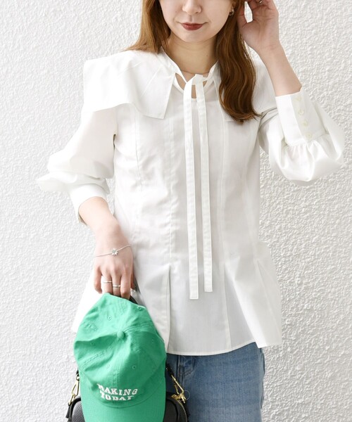 セール】SHIPS any:〈洗濯機可能〉REPREVE カラー シャツ ブラウス