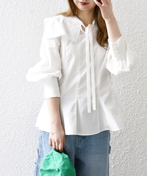 セール】SHIPS any:〈洗濯機可能〉REPREVE カラー シャツ ブラウス