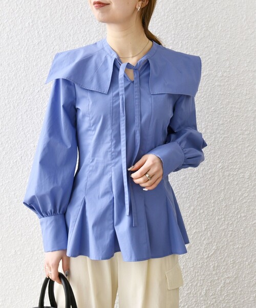 セール】SHIPS any:〈洗濯機可能〉REPREVE カラー シャツ ブラウス