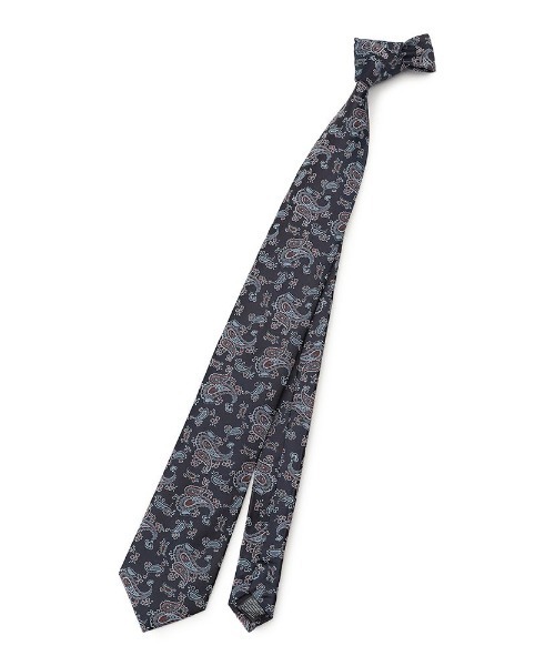 Perfect Suit FActory(パーフェクトスーツファクトリー)の「クラシコ レギュラーネクタイ ペイズリー ブラウン/ネイビー(ネクタイ・メンズ・ネイビー/ブラウン・FREE)」の4枚目の写真