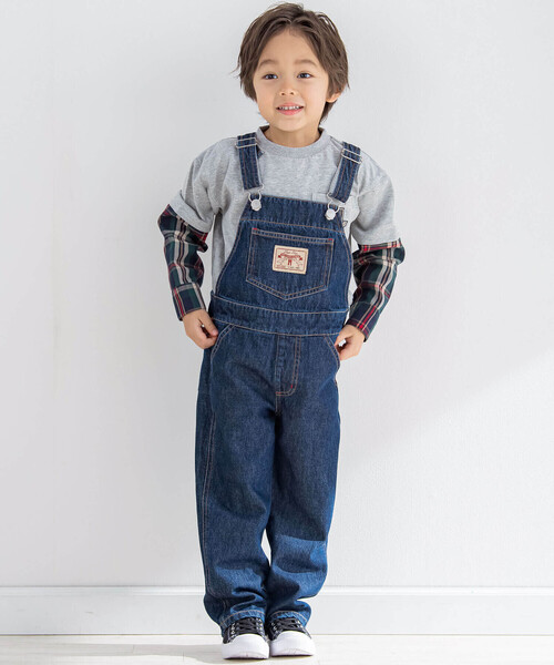 SLAP SLIP(スラップスリップ)の「【お揃い】無地車総柄プリント配色切り替えサロペット(90~110cm)(つなぎ/オールインワン・キッズ・ブルー/ブルー系その他/ネイビー・90cm/110cm/100cm)」の7枚目の写真