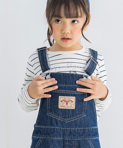 SLAP SLIP(スラップスリップ)の「【お揃い】無地車総柄プリント配色切り替えサロペット(90~110cm)(つなぎ/オールインワン・キッズ・ブルー/ブルー系その他/ネイビー・90cm/110cm/100cm)」の5枚目の写真