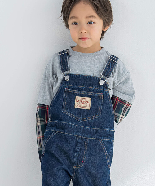 SLAP SLIP(スラップスリップ)の「【お揃い】無地車総柄プリント配色切り替えサロペット(90~110cm)(つなぎ/オールインワン・キッズ・ブルー/ブルー系その他/ネイビー・90cm/110cm/100cm)」の14枚目の写真