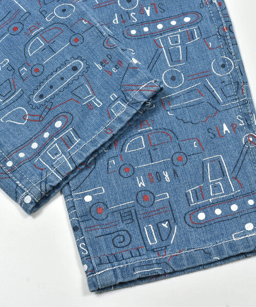 SLAP SLIP(スラップスリップ)の「【お揃い】無地車総柄プリント配色切り替えサロペット(90~110cm)(つなぎ/オールインワン・キッズ・ブルー/ブルー系その他/ネイビー・90cm/110cm/100cm)」の12枚目の写真
