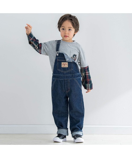 SLAP SLIP(スラップスリップ)の「【お揃い】無地車総柄プリント配色切り替えサロペット(90~110cm)(つなぎ/オールインワン・キッズ・ブルー/ブルー系その他/ネイビー・90cm/110cm/100cm)」の15枚目の写真