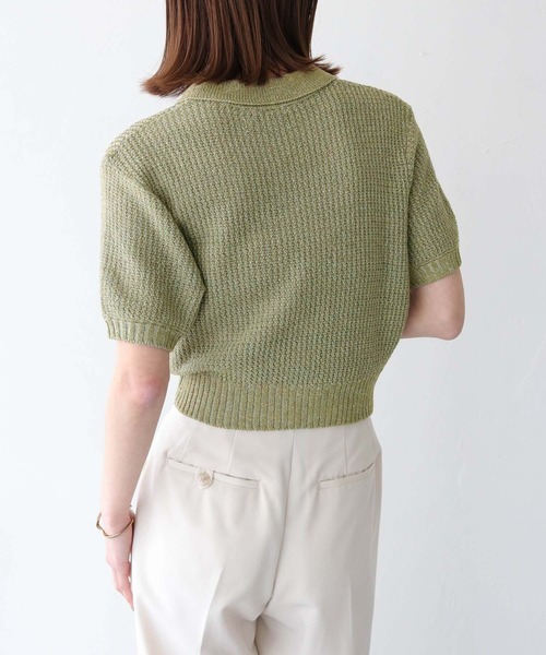 CLEIO（クレイオ）の「【CLEIO】地柄編み半袖ポロニット（ニット/セーター・レディース・テラコッタ/アイボリー/オリーブ・FREE）」の17枚目の写真