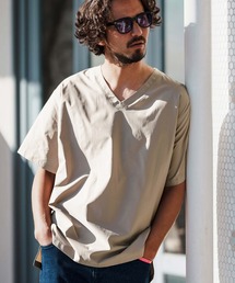 felkod | mt8840- Nylon Oversized V Neck Tee Tシャツ(Tシャツ/カットソー)