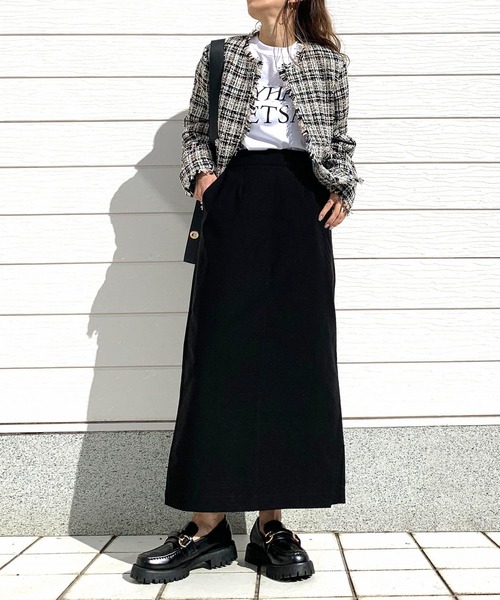 Q(キュー)の「ストレッチタイトスカート(スカート・レディース・スモーキーグリーン系/ブラック・MEDIUM)」の3枚目の写真