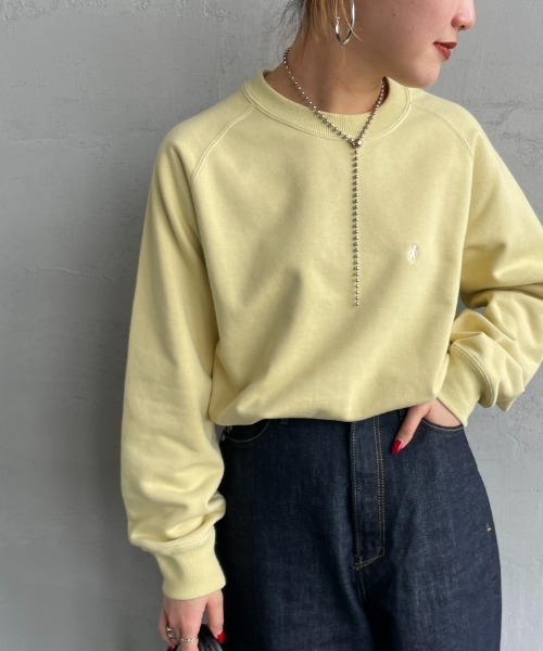 GYMPHLEX（ジムフレックス）の「[Gymphlex/ジムフレックス] スイングスリーブ ワンポイントロゴ刺繍スウェット（スウェット・レディース・サックスブルー/ライトグレー/イエロー・12）」の3枚目の写真