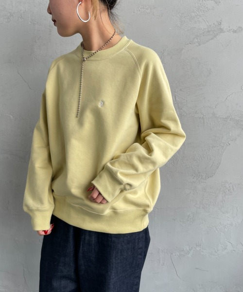 GYMPHLEX（ジムフレックス）の「[Gymphlex/ジムフレックス] スイングスリーブ ワンポイントロゴ刺繍スウェット（スウェット・レディース・サックスブルー/ライトグレー/イエロー・12）」の9枚目の写真