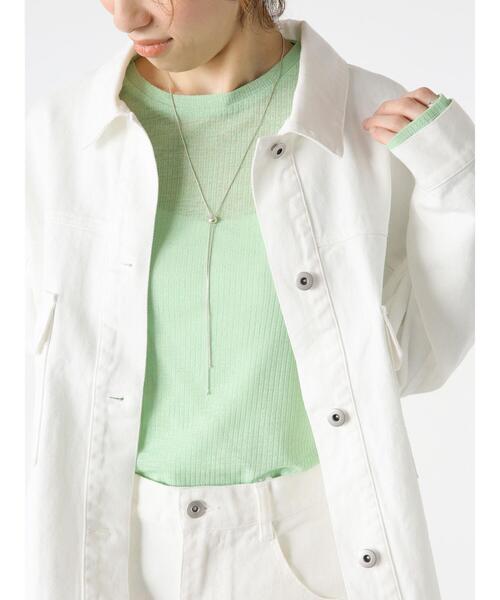 Lugnoncure（ルノンキュール）の「デニムジャケット（ノーカラージャケット・レディース・ブルー/オフホワイト/ブラック・F）」の18枚目の写真