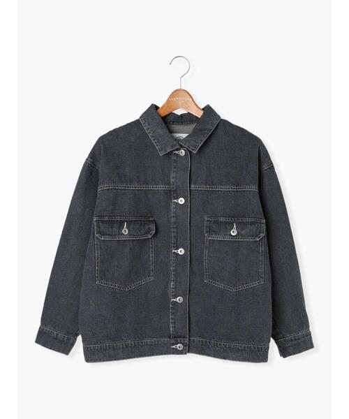 Lugnoncure（ルノンキュール）の「デニムジャケット（ノーカラージャケット・レディース・ブルー/オフホワイト/ブラック・F）」の22枚目の写真