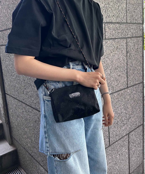UNIVERSAL OVERALL(ユニバーサルオーバーオール)の「UNIVERSAL OVERALL / UO ネップサコッシュ / UVO-186(ボディバッグ/ウエストポーチ・レディース・サックスブルー/ブラック/オフホワイト/グレー/オレンジ・ONESIZE)」の3枚目の写真