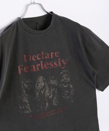ビッグサイズ ピグメント加工 プリント クルーネック 半袖Tシャツ