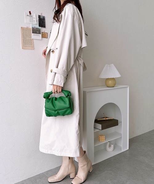 nissen（ニッセン）の「ロングトレンチコート（トレンチコート・レディース・ライトカーキ/アイボリー・M）」の20枚目の写真