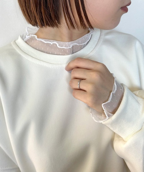 CRB(シーアールビー)の「シアードットロンT(Tシャツ/カットソー・レディース・ベージュ/ブラック/オフホワイト・F)」の16枚目の写真