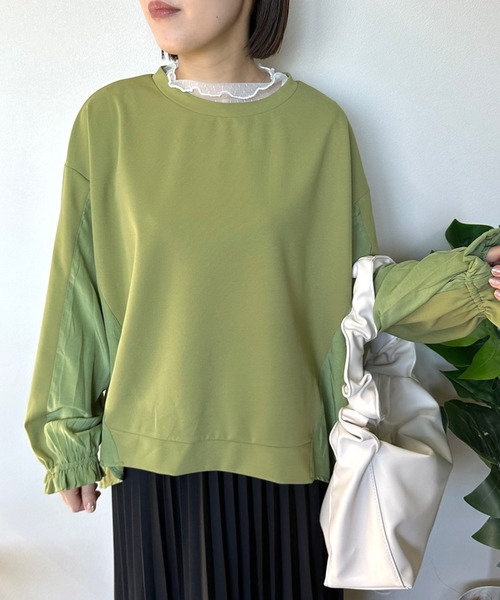 CRB(シーアールビー)の「シアードットロンT(Tシャツ/カットソー・レディース・ベージュ/ブラック/オフホワイト・F)」の9枚目の写真