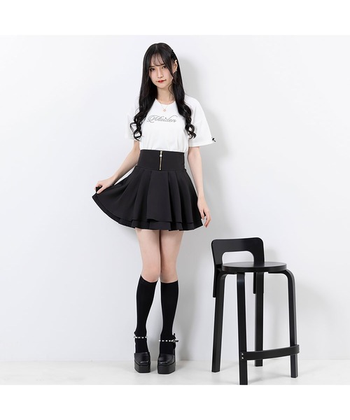 DearMyLoveMillor(ディアマイラブミラー)の「Dollyシルエットスカート(スカート・レディース・ブラック×ゴールド/シルバーグレー/ブラック×シルバー/グレー・SMALL/MEDIUM/LL/LARGE/3L)」の2枚目の写真