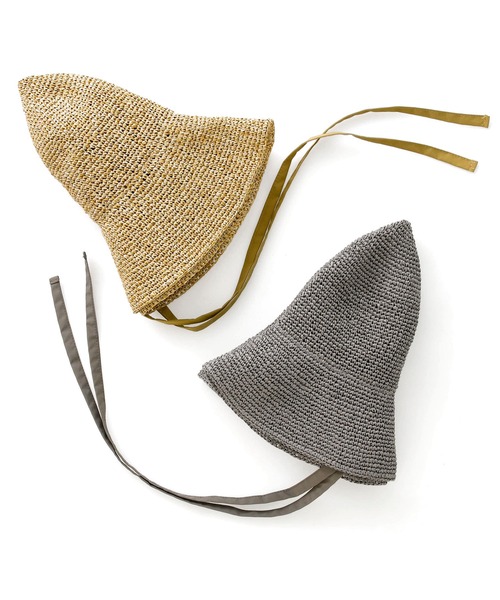 Odds(オッズ)の「odds PLAIN RIBBON HAT オッズ プレーン リボン ストローハット 麦わら帽子 折りたたみ(ハット・レディース・ナチュラル/グレー・FREE)」の12枚目の写真