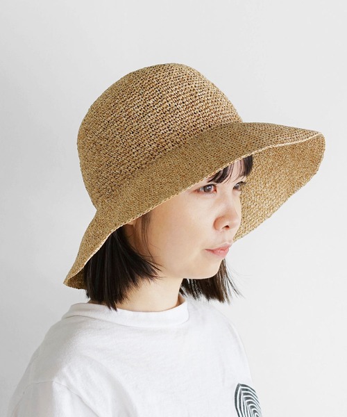 Odds(オッズ)の「odds PLAIN RIBBON HAT オッズ プレーン リボン ストローハット 麦わら帽子 折りたたみ(ハット・レディース・ナチュラル/グレー・FREE)」の3枚目の写真