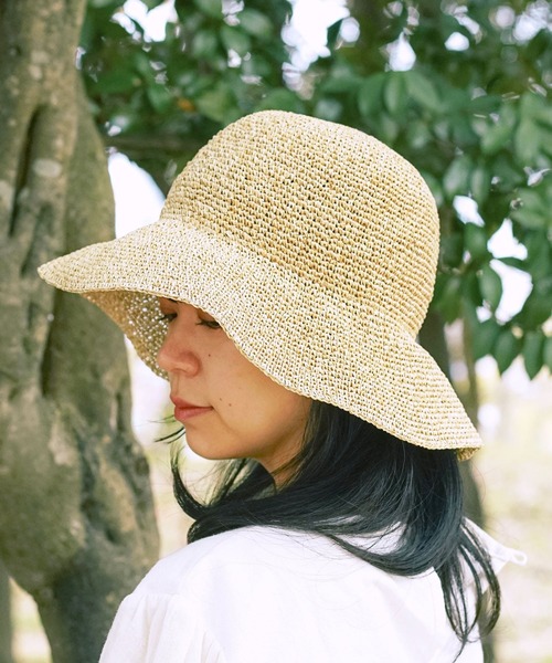 Odds(オッズ)の「odds PLAIN RIBBON HAT オッズ プレーン リボン ストローハット 麦わら帽子 折りたたみ(ハット・レディース・ナチュラル/グレー・FREE)」の13枚目の写真