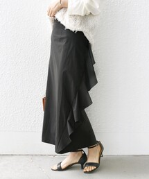 【WEB限定】〈手洗い可能〉ドライ ストレッチ ワッシャー 3WAY フリル スカート