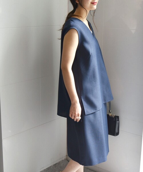 【セール】SHIPS any:〈洗濯機可能〉リネンライク ブラウス × キュロットパンツ セットアップ（セットアップ）｜SHIPS any（シップス エニィ）