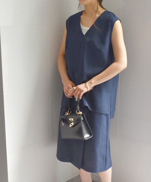 【セール】SHIPS any:〈洗濯機可能〉リネンライク ブラウス × キュロットパンツ セットアップ（セットアップ）｜SHIPS any（シップス エニィ）