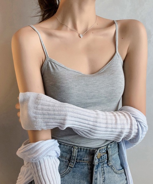 Lace Ladies(レースレディース)の「ソリッドカラー アジャスト紐付き ベーシック カップイン キャミソール(キャミソール・レディース・グレー/ブラック/グリーン/ブラウン/ホワイト・XXL/XL/L/M)」の9枚目の写真