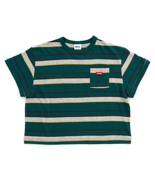 BREEZE（ブリーズ）の「【BREEZE NEW JACK】マルチボーダー半袖Tシャツ_90～160cm展開_一部WEB限定サイズ（Tシャツ/カットソー・キッズ・ブルー/チャコール/イエロー/グリーン/レインボー・90/100/110/120/130/140/150/160）」の3枚目の写真
