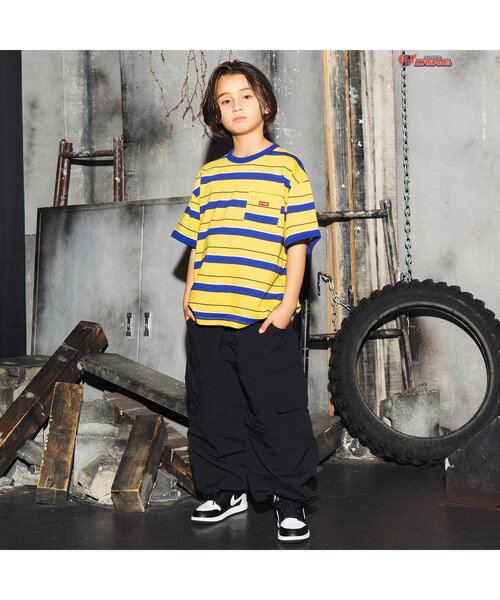 BREEZE（ブリーズ）の「【BREEZE NEW JACK】マルチボーダー半袖Tシャツ_90～160cm展開_一部WEB限定サイズ（Tシャツ/カットソー・キッズ・ブルー/チャコール/イエロー/グリーン/レインボー・90/100/110/120/130/140/150/160）」の8枚目の写真