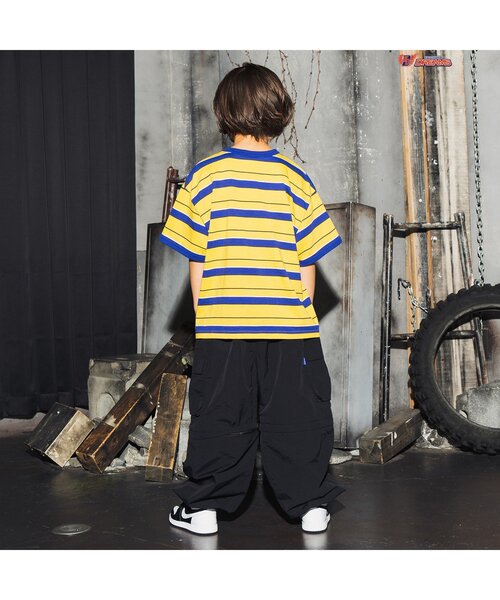 BREEZE（ブリーズ）の「【BREEZE NEW JACK】マルチボーダー半袖Tシャツ_90～160cm展開_一部WEB限定サイズ（Tシャツ/カットソー・キッズ・ブルー/チャコール/イエロー/グリーン/レインボー・90/100/110/120/130/140/150/160）」の9枚目の写真