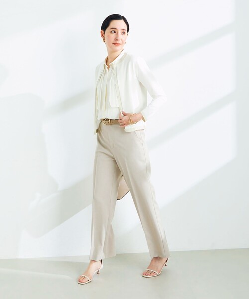 NOLLEY’S Sophi(ノーリーズソフィ)の「《手洗い可能》ラメ配色クルーネックカーディガン(カーディガン/ボレロ・レディース・シルバー/ブラック/ゴールド/サーモンピンク・38/36)」の12枚目の写真