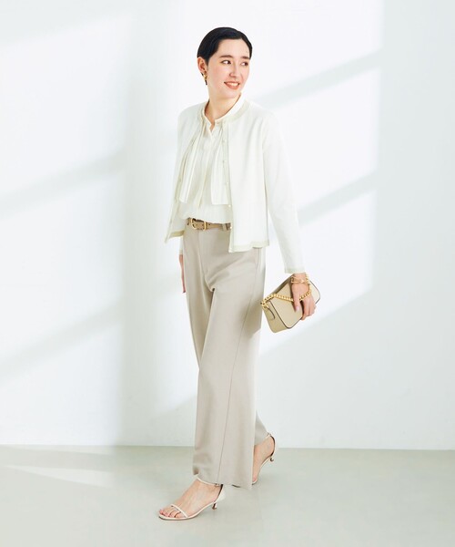 NOLLEY’S Sophi(ノーリーズソフィ)の「《手洗い可能》ラメ配色クルーネックカーディガン(カーディガン/ボレロ・レディース・シルバー/ブラック/ゴールド/サーモンピンク・38/36)」の13枚目の写真