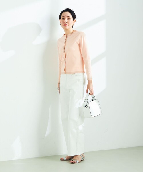 NOLLEY’S Sophi(ノーリーズソフィ)の「《手洗い可能》ラメ配色クルーネックカーディガン(カーディガン/ボレロ・レディース・シルバー/ブラック/ゴールド/サーモンピンク・38/36)」の22枚目の写真