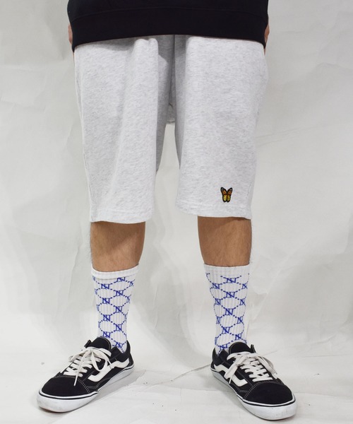 DOUBLE STEAL（ダブルスティール）の「バタフライワッペンスウェットハーフパンツ（スウェットパンツ・メンズ・アッシュグレー/ブラック/ネイビー・MEDIUM/LARGE/X-LARGE）」の8枚目の写真